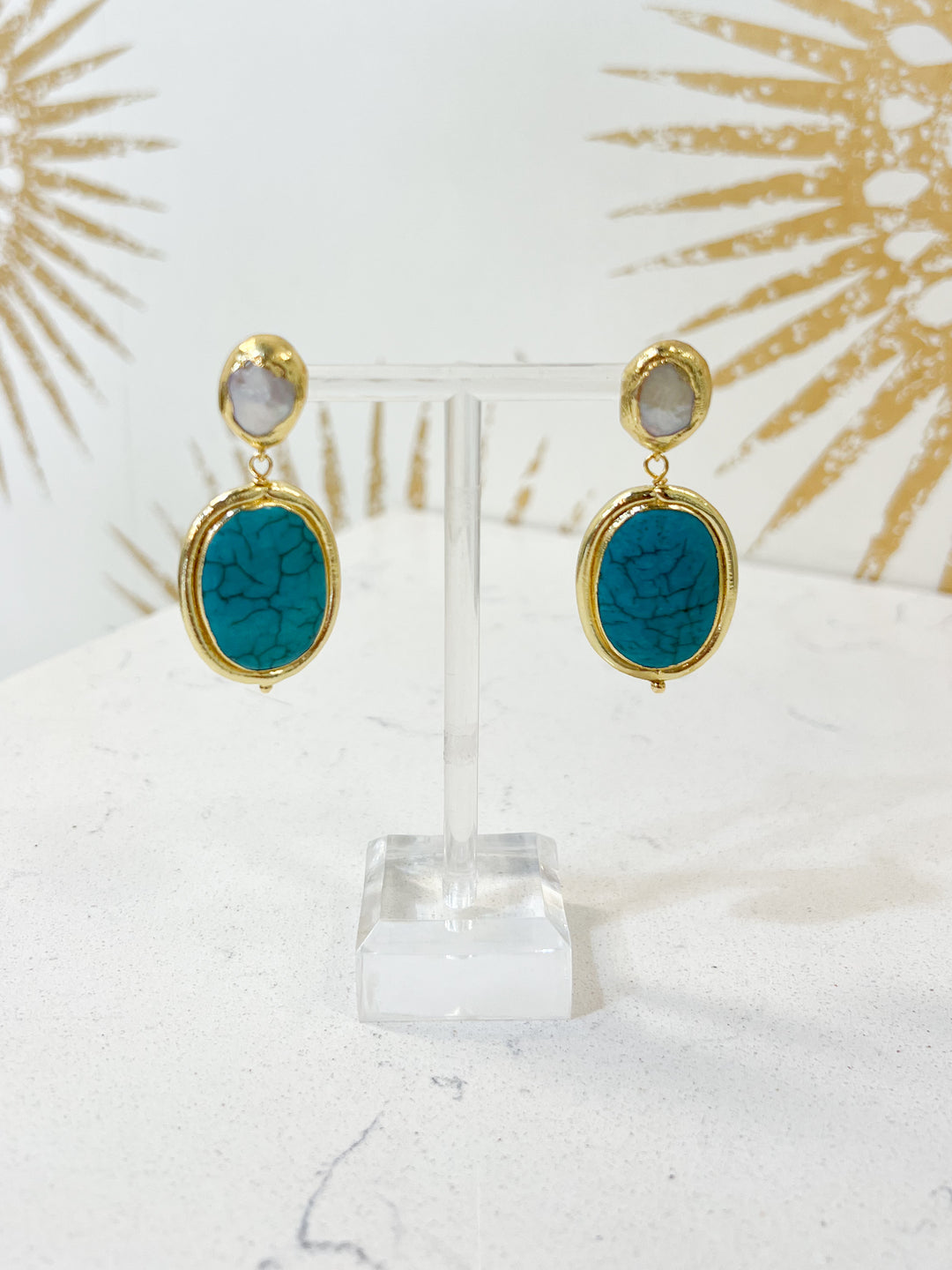 Dropping Turquoise Earrings