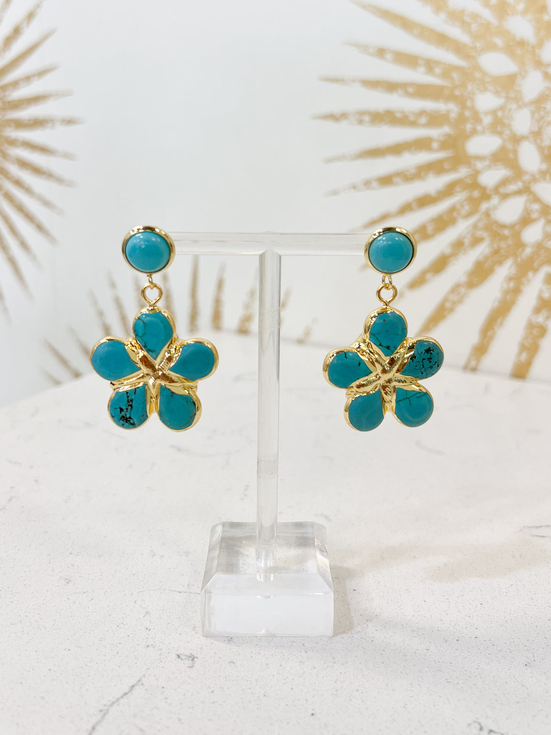 Flowers Of Turquoise Earrings