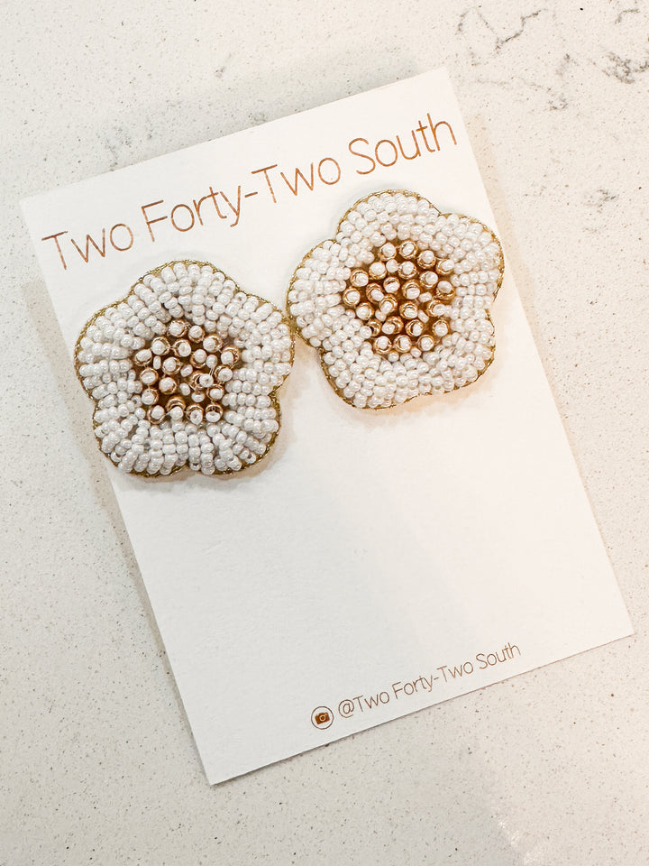 Beaded Flowers Earrings