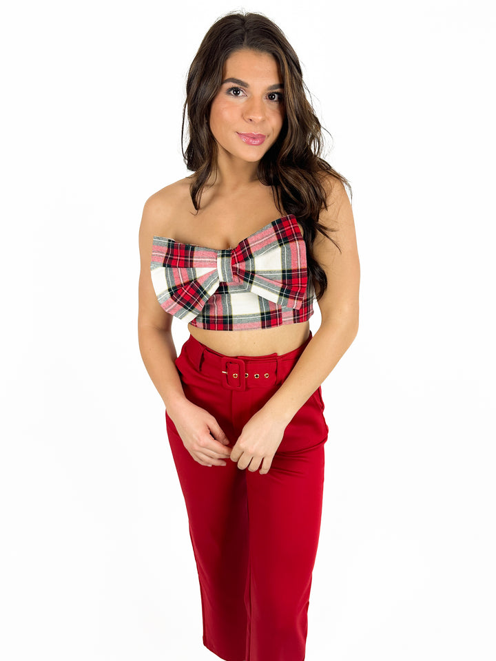 Wrapped In Plaid Top