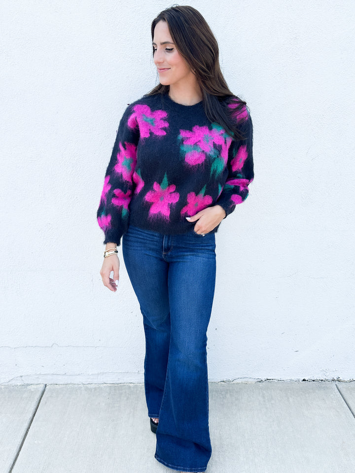 Pick Pink Daisies Sweater