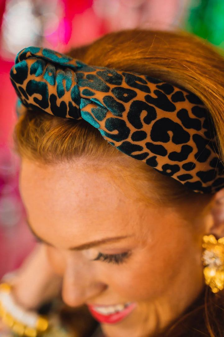 Black And Tan Leopard Print Headband