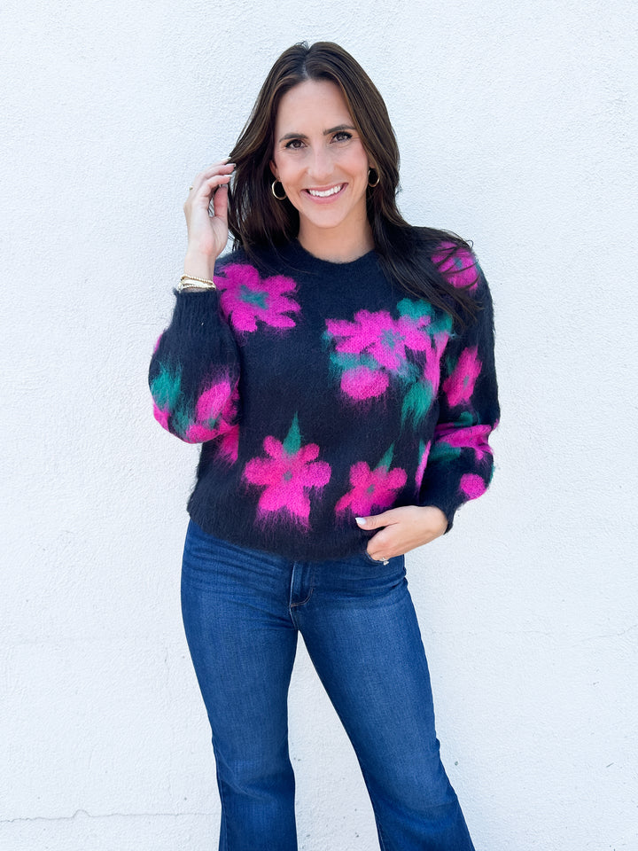 Pick Pink Daisies Sweater