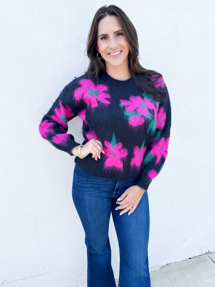 Pick Pink Daisies Sweater