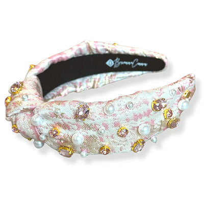 Jacquard Headband with Pearls and Crystals