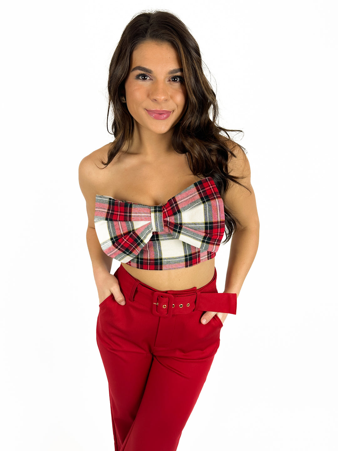 Wrapped In Plaid Top